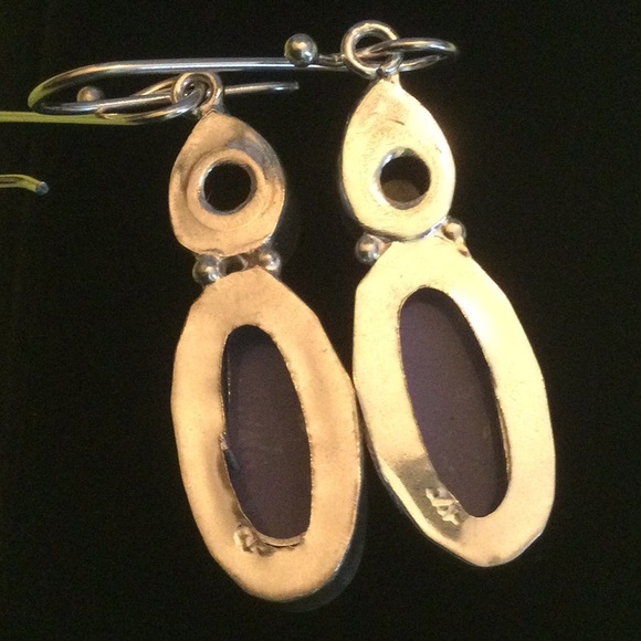 Amethyst & Unusual Lavender Opalite Earrings - Picture 12 of 13